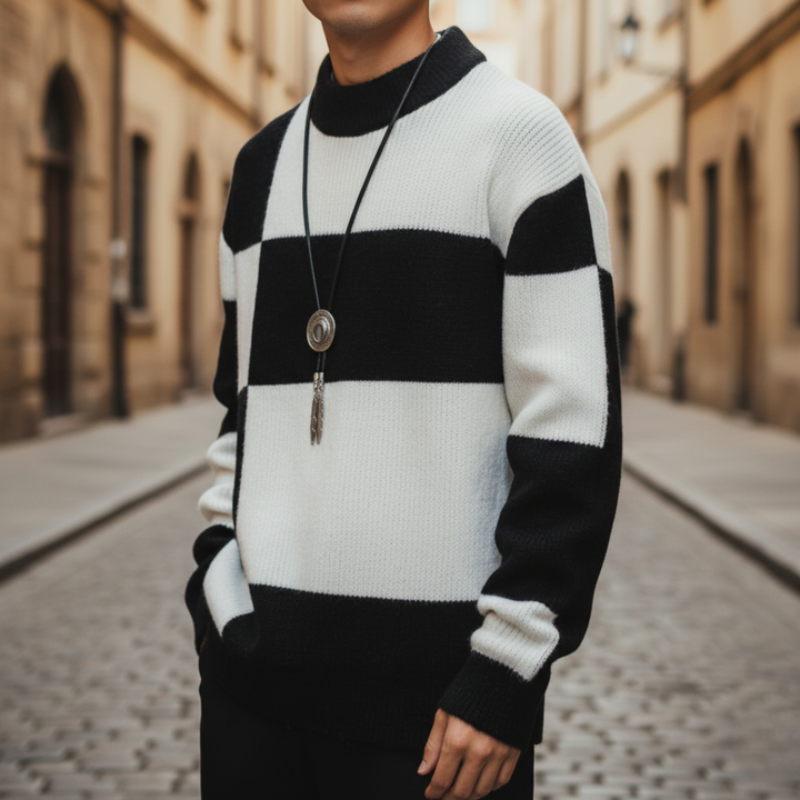 Maglione Uomo Oversize a Scacchi