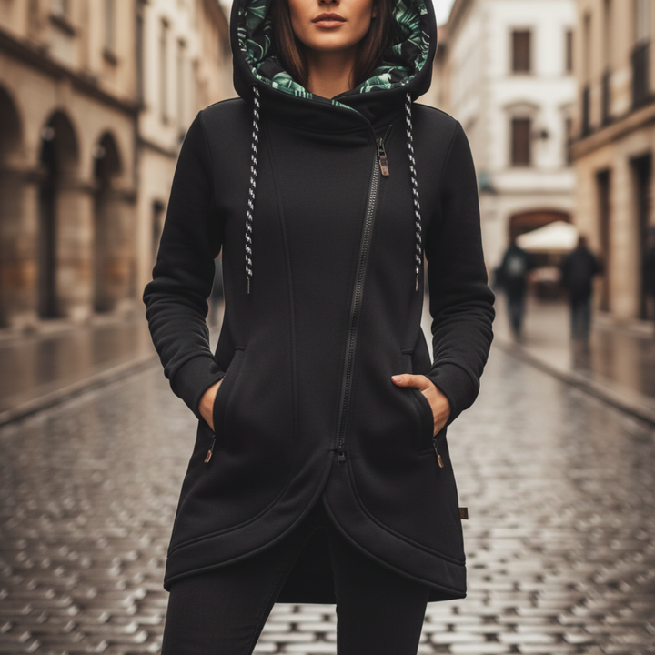 Giacca Donna con Cappuccio e Zip - Giacca Casual Invernale