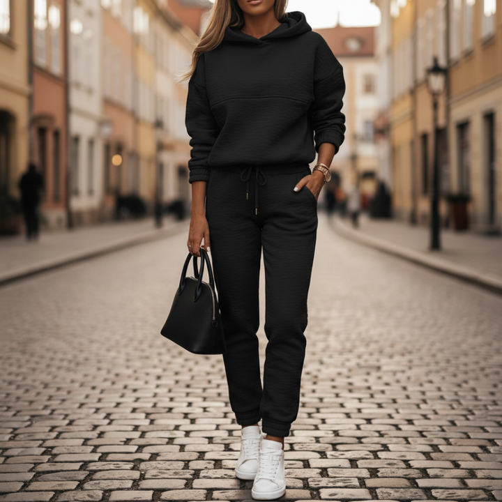 Tuta donna in tessuto felpato