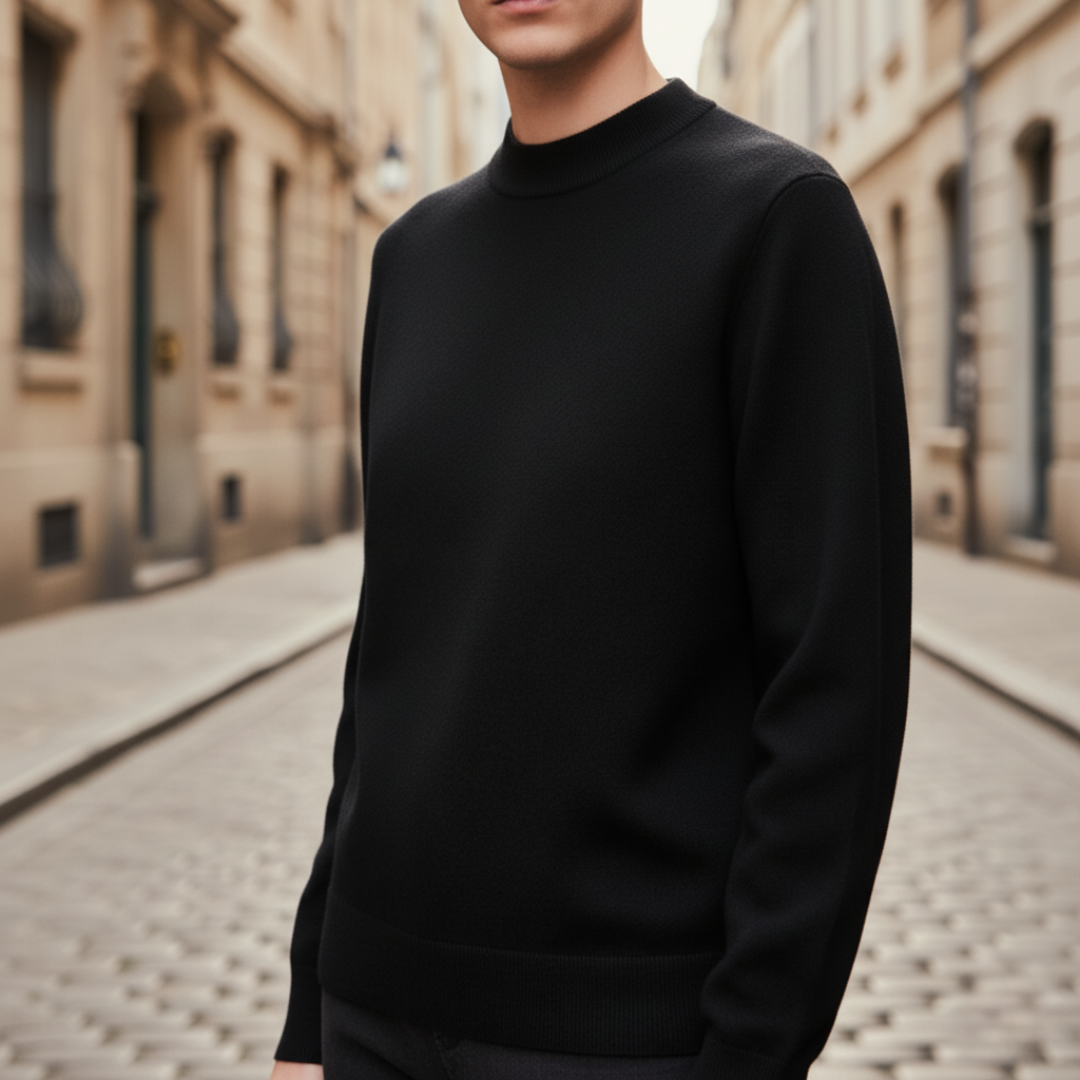 Maglione Uomo Collo Alto Maniche Lunghe