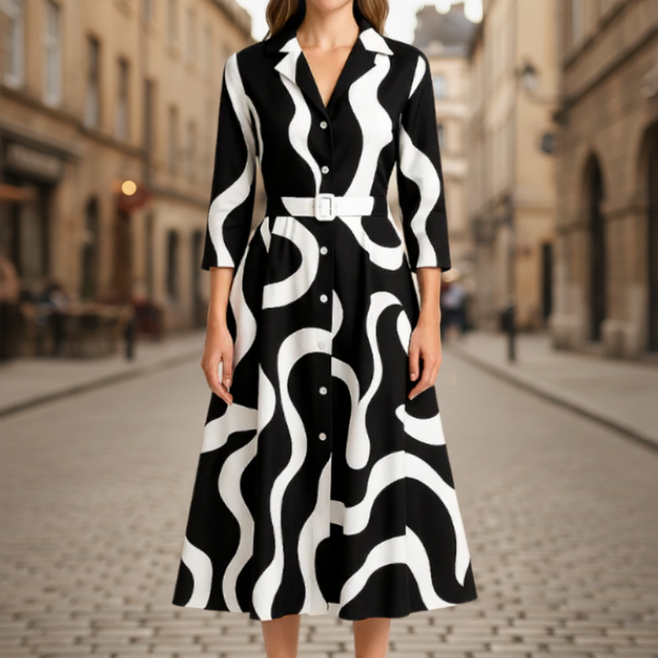 Abito Donna con Collo e Maniche Lunghe