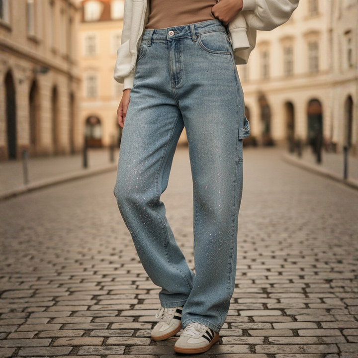 Damenjeans Denim mit Strass