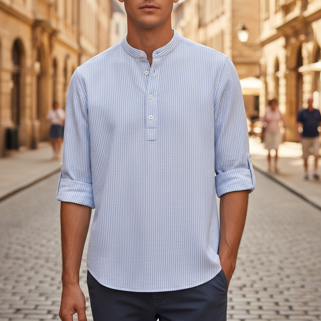 Maglia Henley Uomo in Nido d’Ape Beige