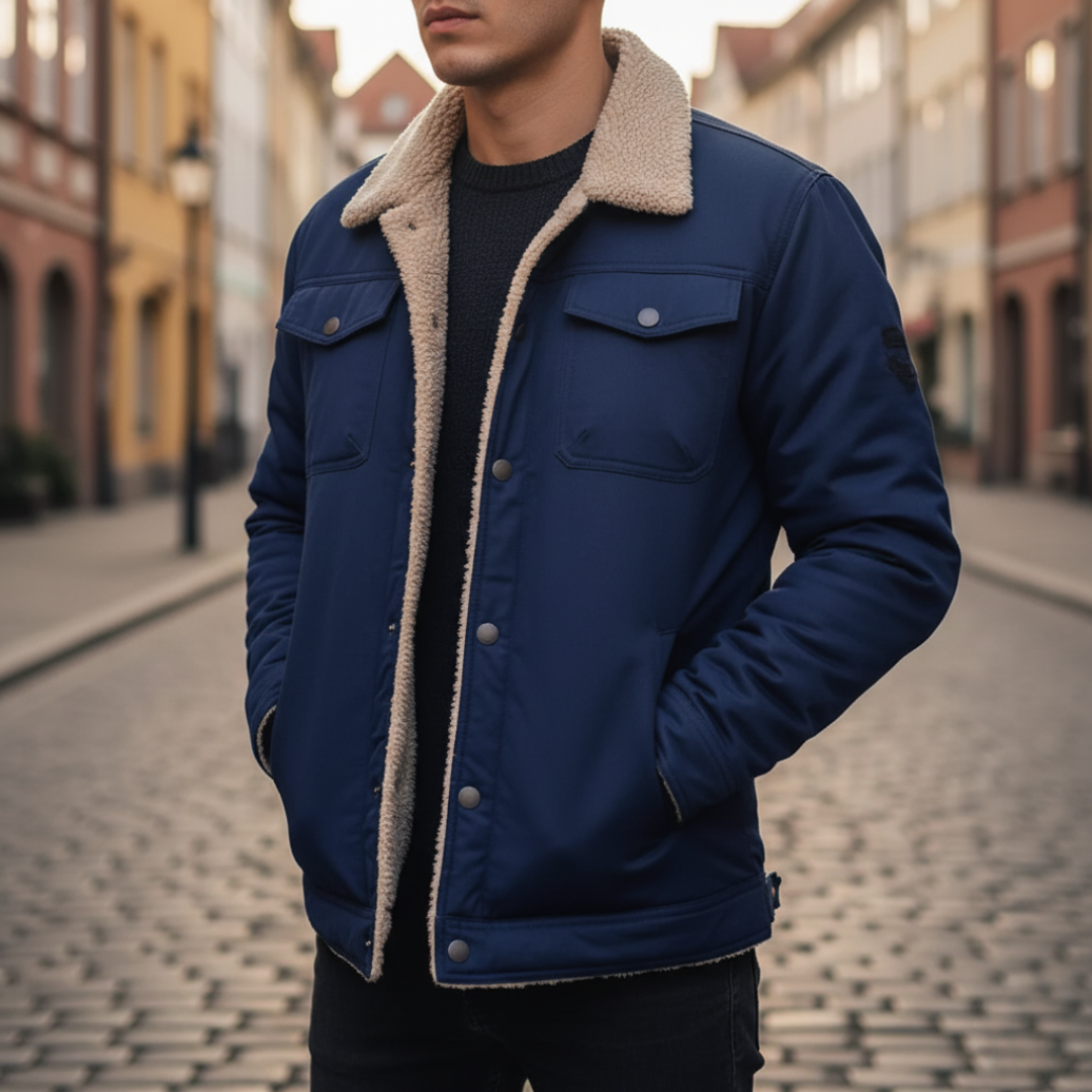 Giacca Uomo Invernale In Tessuto Con Pelliccia Interna