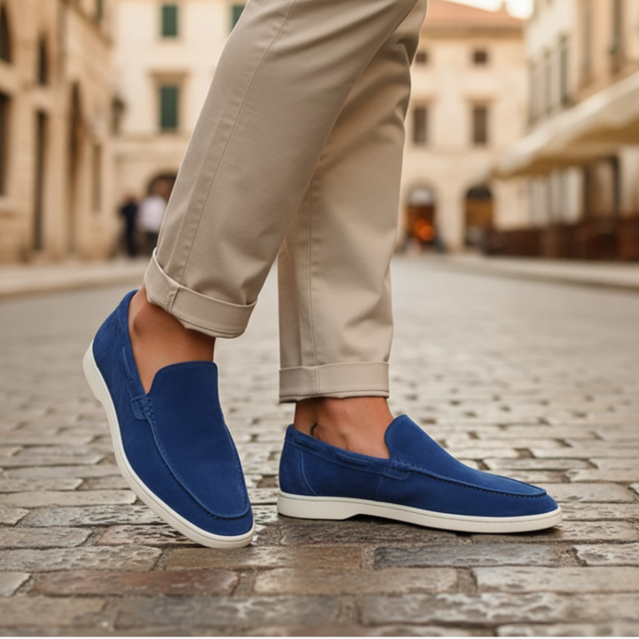 Mocassini Uomo Scamosciati Suola Gomma