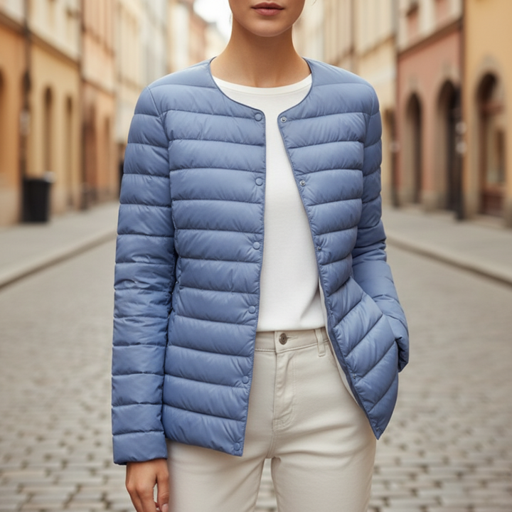 Piumino donna lungo con cappuccio e imbottitura