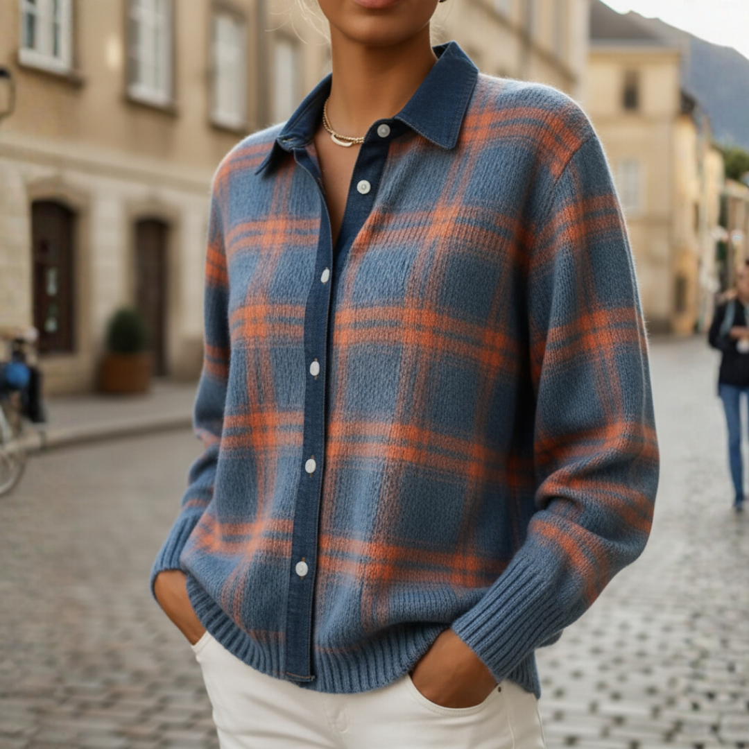 Camicia Maglione Donna a Quadri