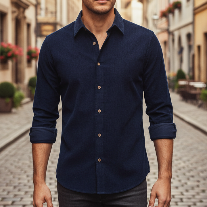 Herrenhemd Slim Cord Samt