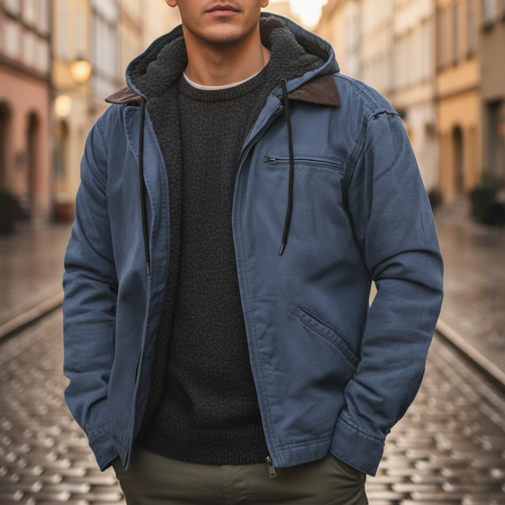 Giacca Uomo Invernale Con Pelliccia Interna Tessuto Resistente