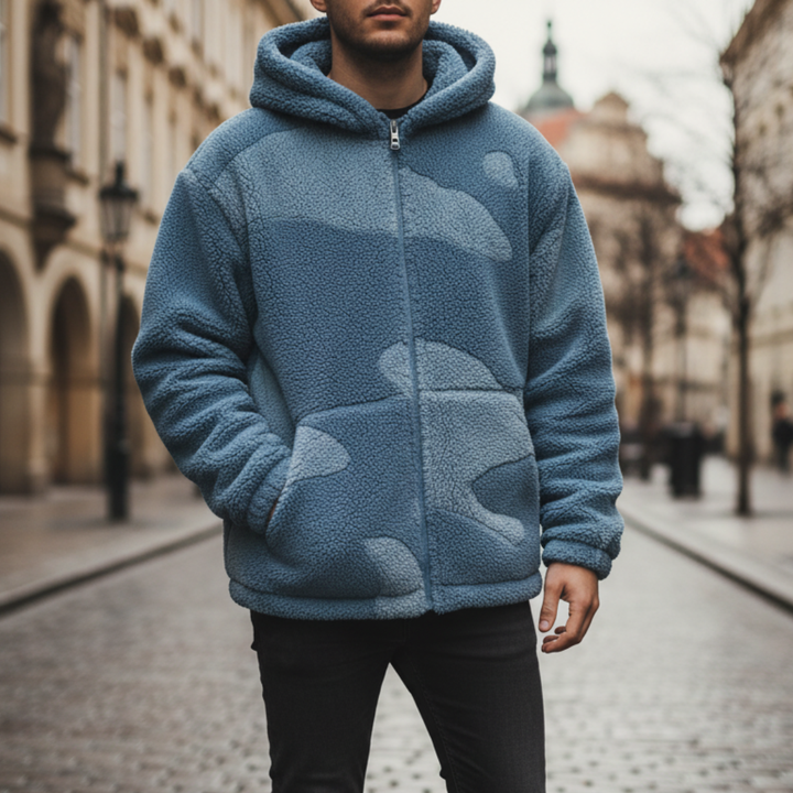 Giacca Uomo con Cappuccio e Design Camo