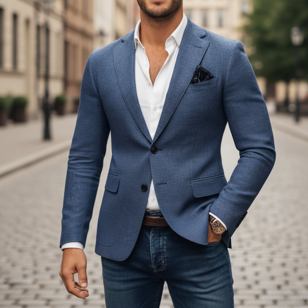 Blazer Uomo Slim Fit Tessuto Elegante