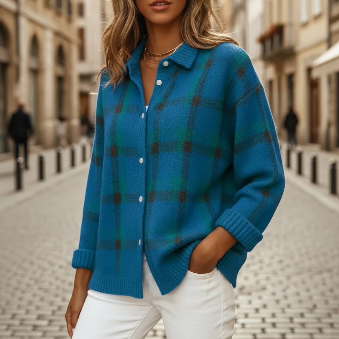 Maglione Donna Cardigan Checkered