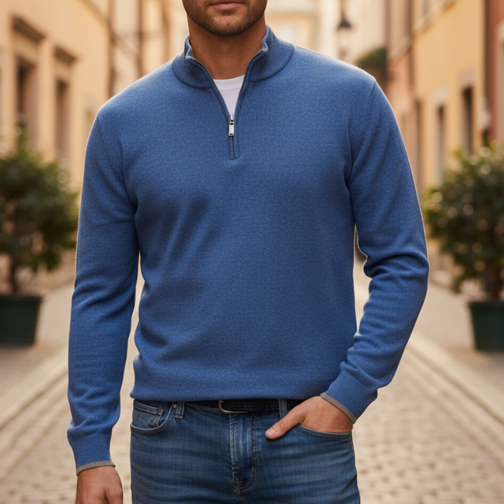 Maglione da uomo con zip corta