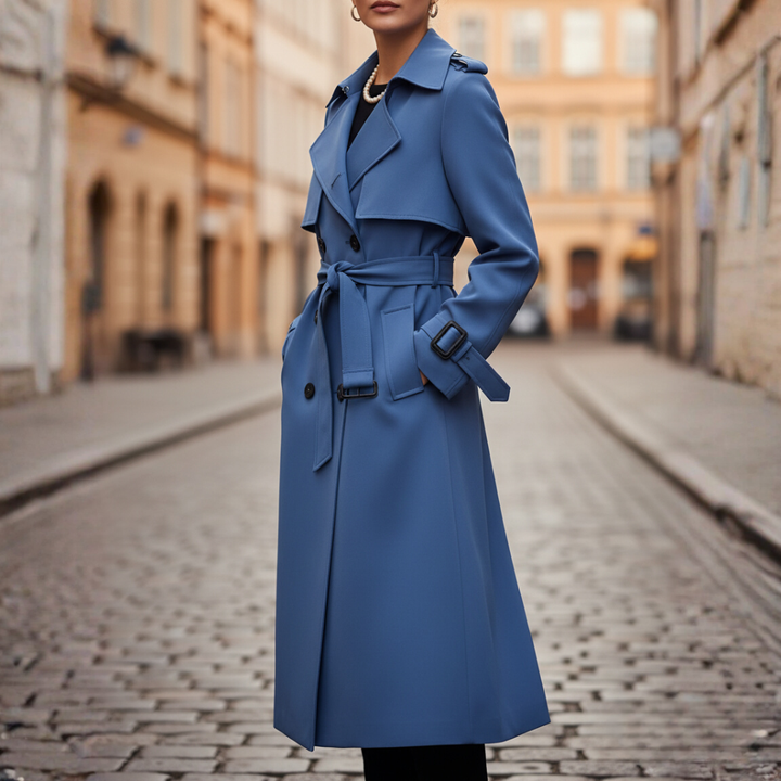 Donna Trench Cappotto Doppiopetto