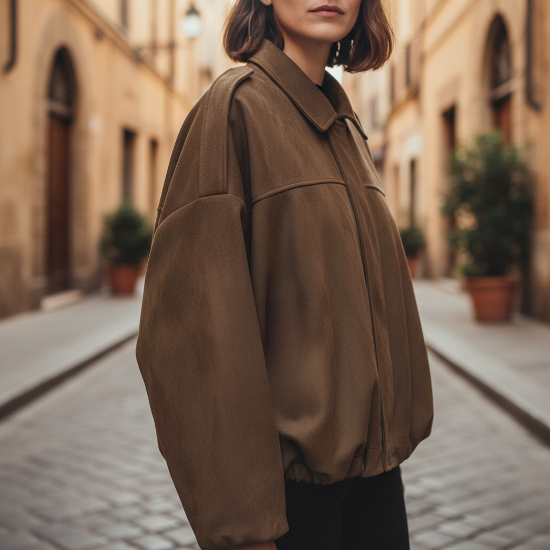 Giacca Donna Oversize Elegante in Tessuto Misto