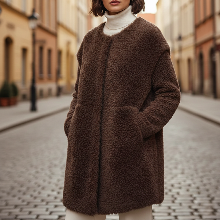 Cappotto donna in pelliccia sintetica