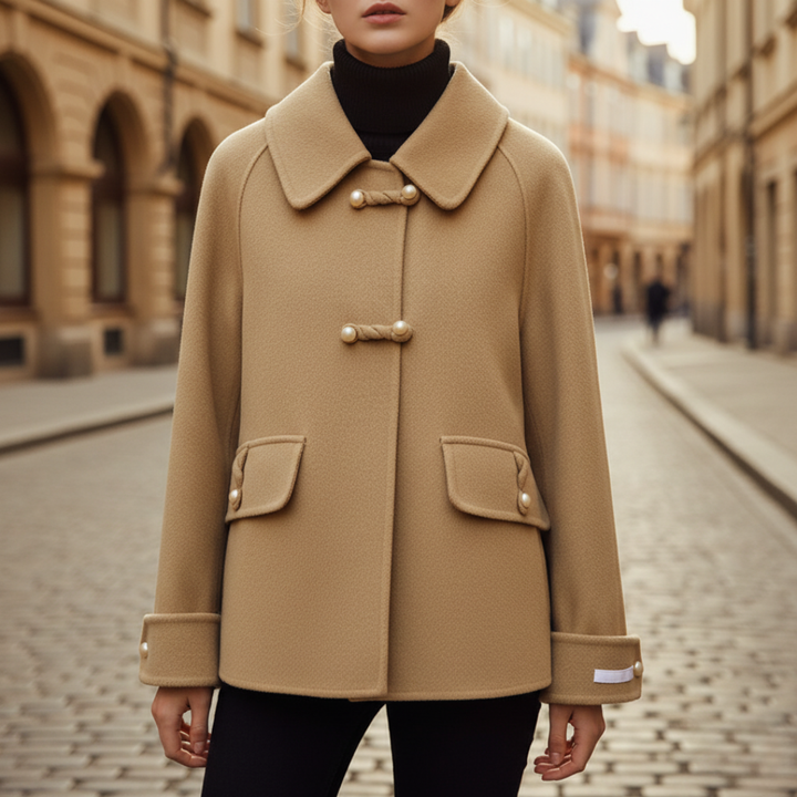 Cappotto Donna Con Bottoni Dettaglio Maniche