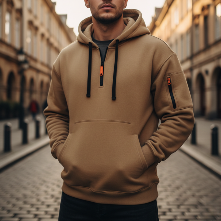 Felpa con Cappuccio da Uomo con Cerniera