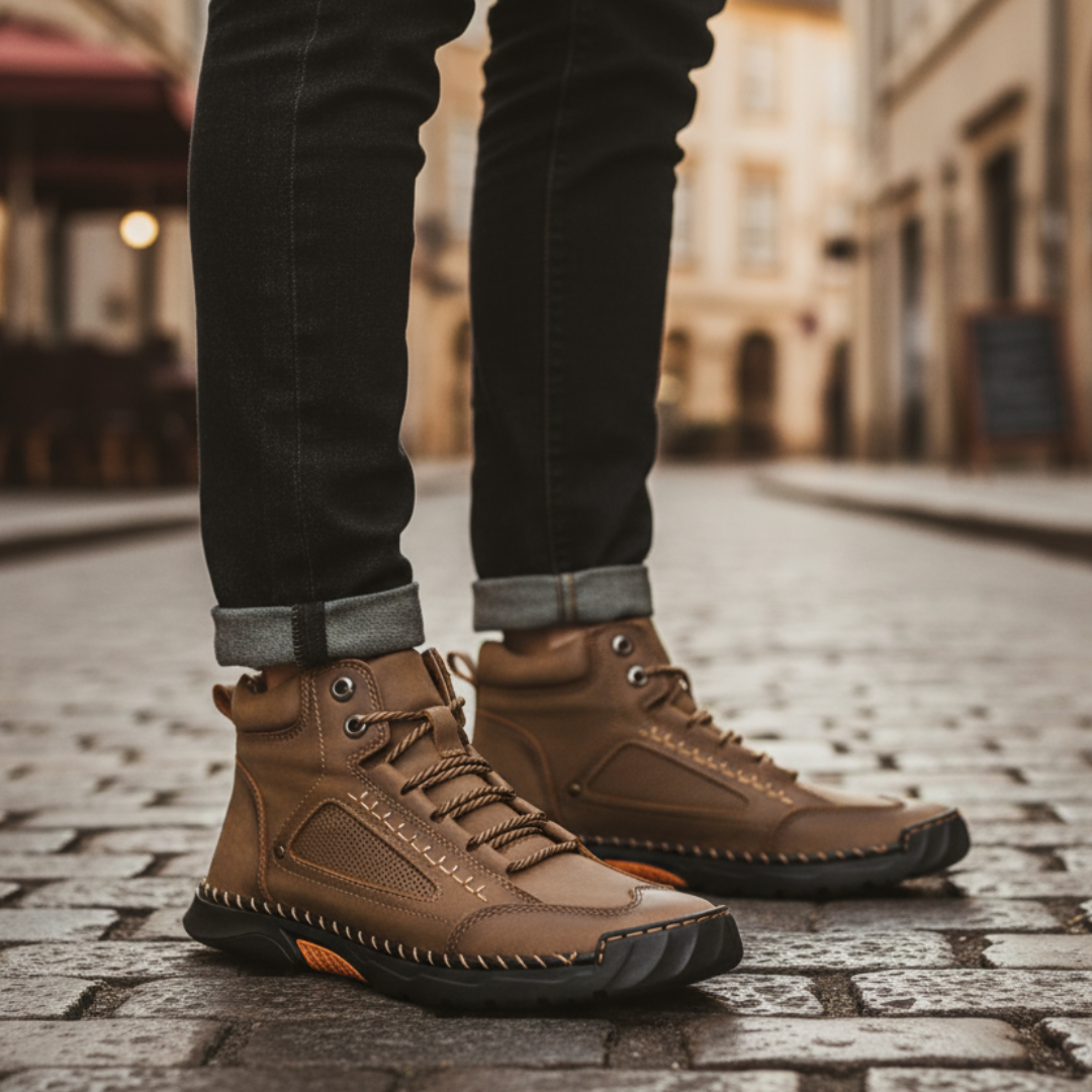 Scarpe Uomo in Ecopelle con Suola in Gomma