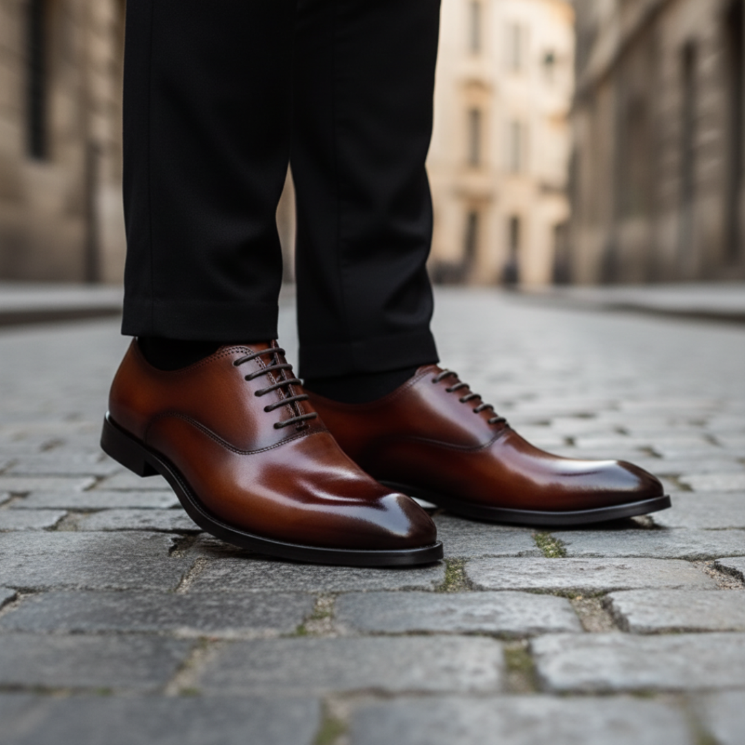 Scarpe Uomo Eleganti in Pelle con Lacci