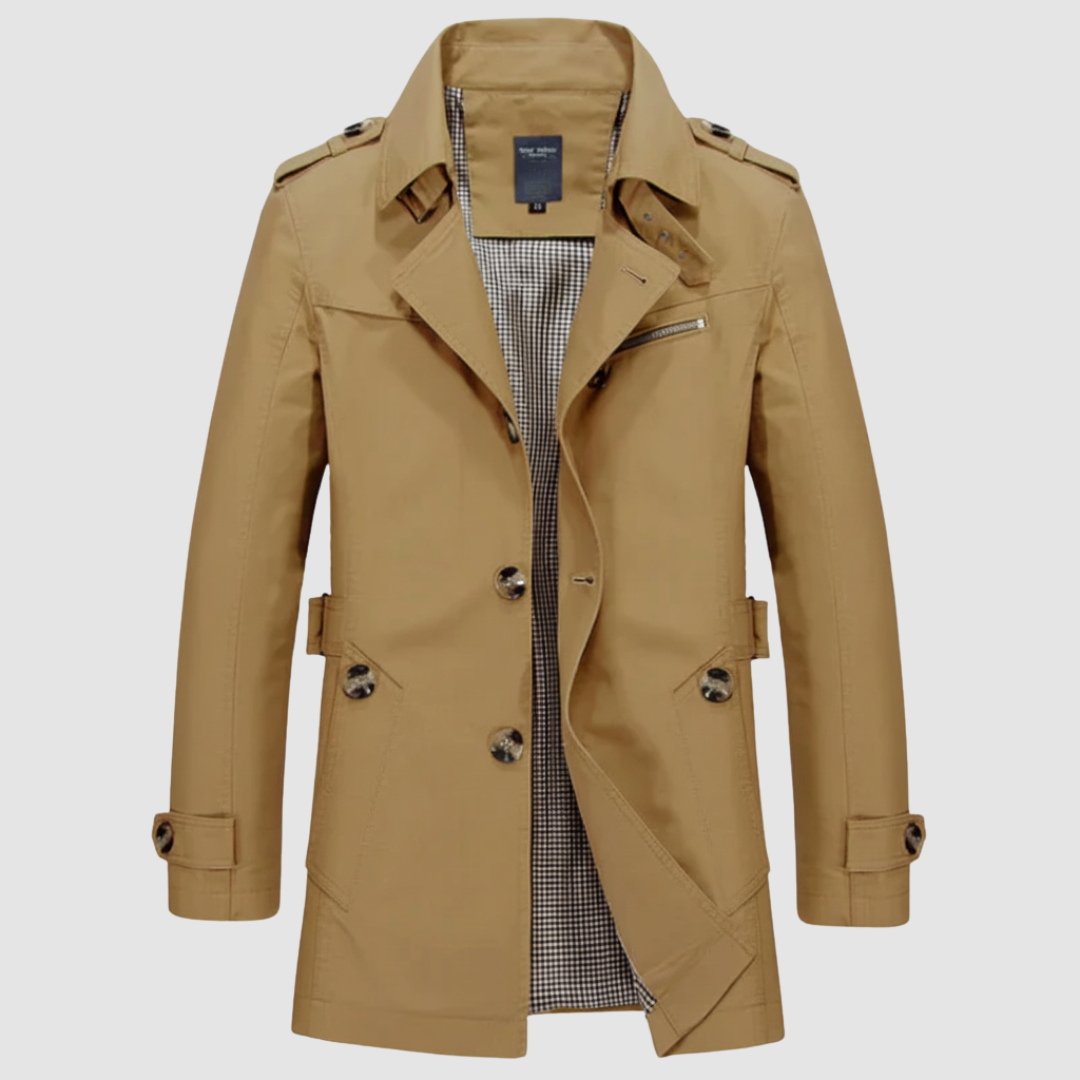 Trench Cappotto Uomo Casual Medio Lungo