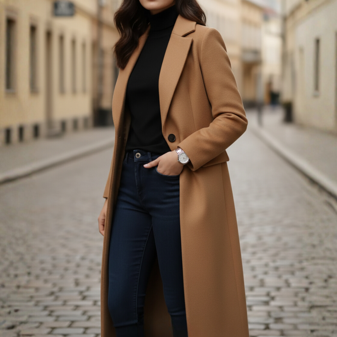 Cappotto Donna Lungo Elegante Tessuto