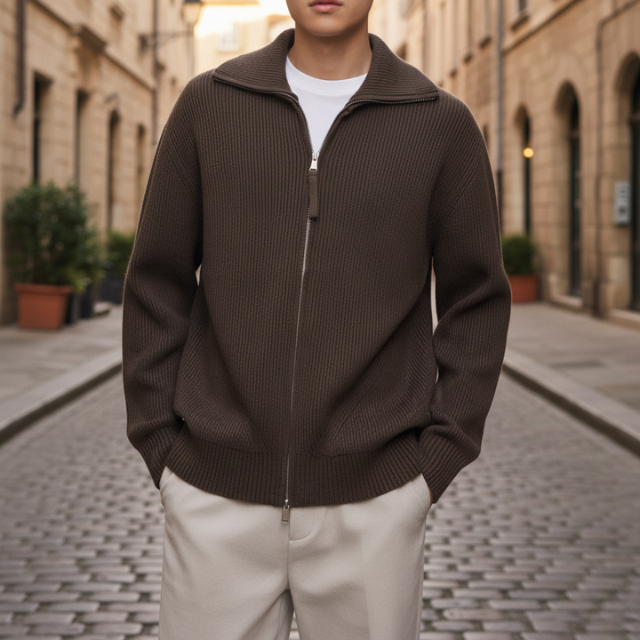 Cardigan Uomo Righe Materiale Misto