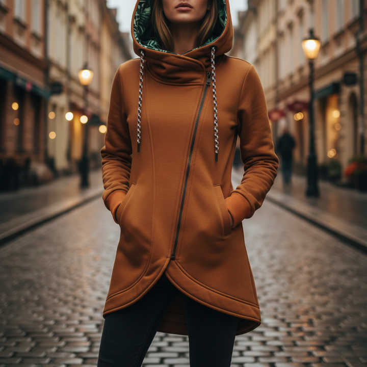 Giacca Donna con Cappuccio e Zip - Giacca Casual Invernale