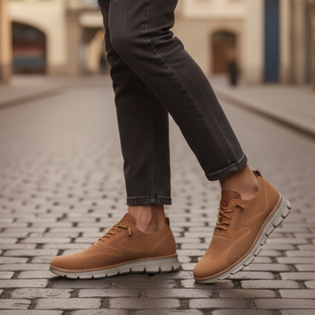 Scarpe Uomo Sportive in Mesh Traspirante con Suola in Gomma