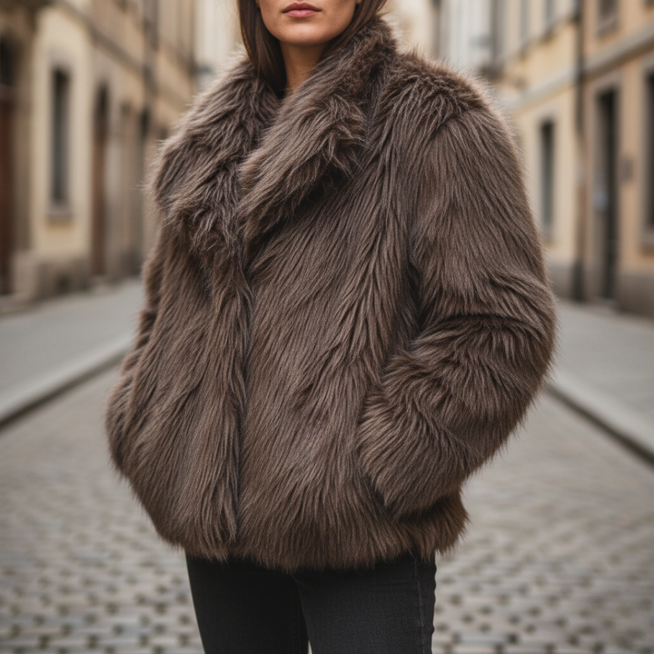 Giacca Donna Pelliccia Sintetica Casual