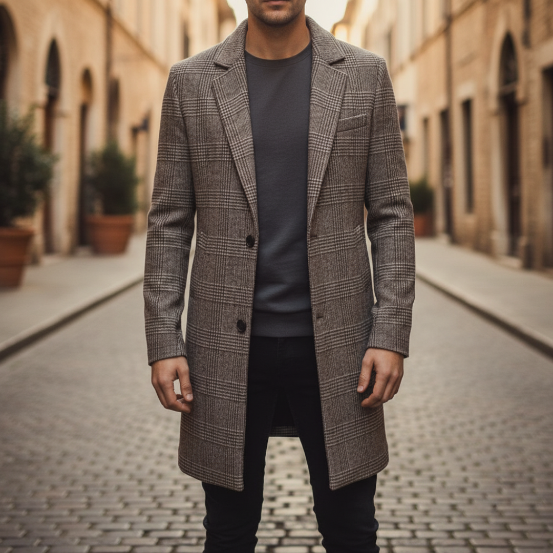 Cappotto Uomo Quadri Invernale Sartoriale