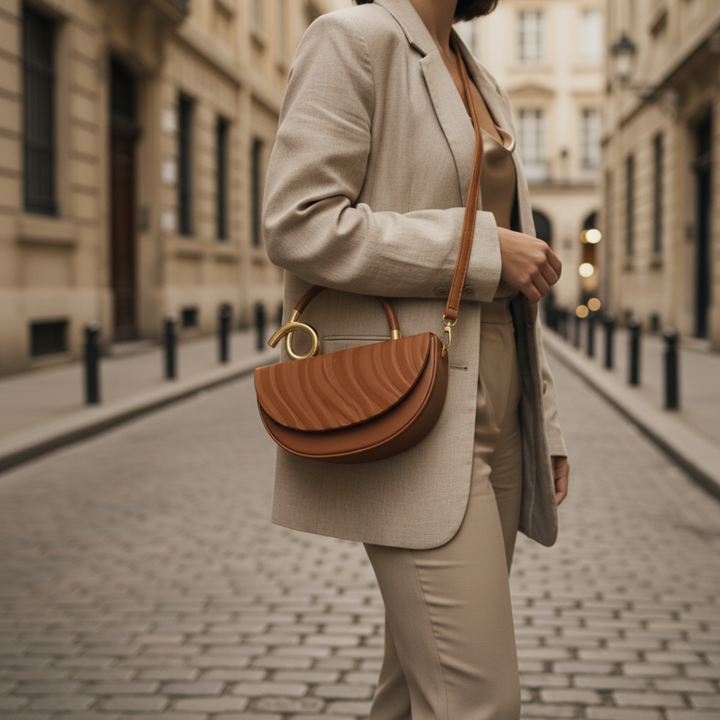 Women's Handbag with Gold Handle