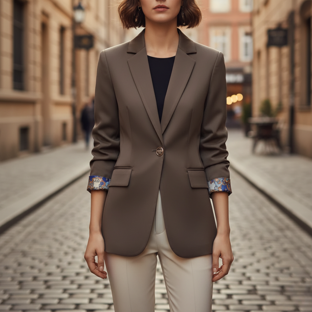 Blazer Donna Con Bottoni Maniche Con Dettaglio