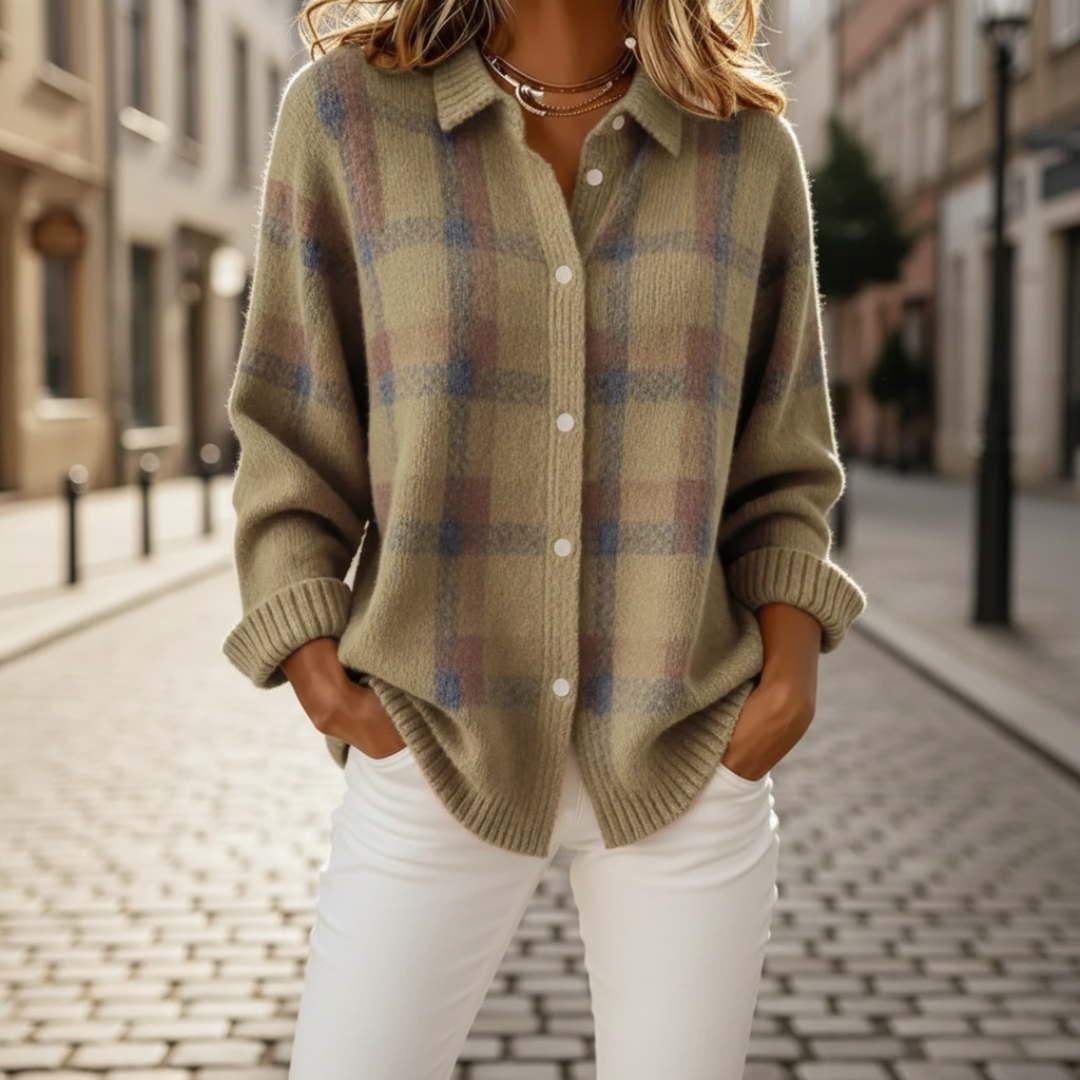 Maglione Donna Cardigan Checkered