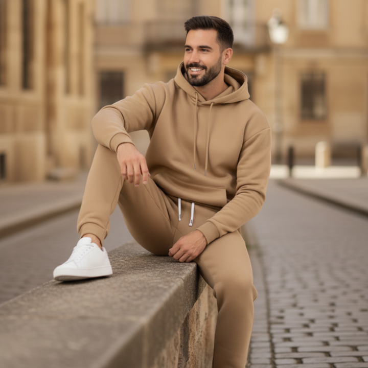 Tuta Uomo Felpato Casual con Cappuccio