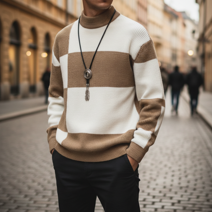 Maglione Uomo Oversize a Scacchi