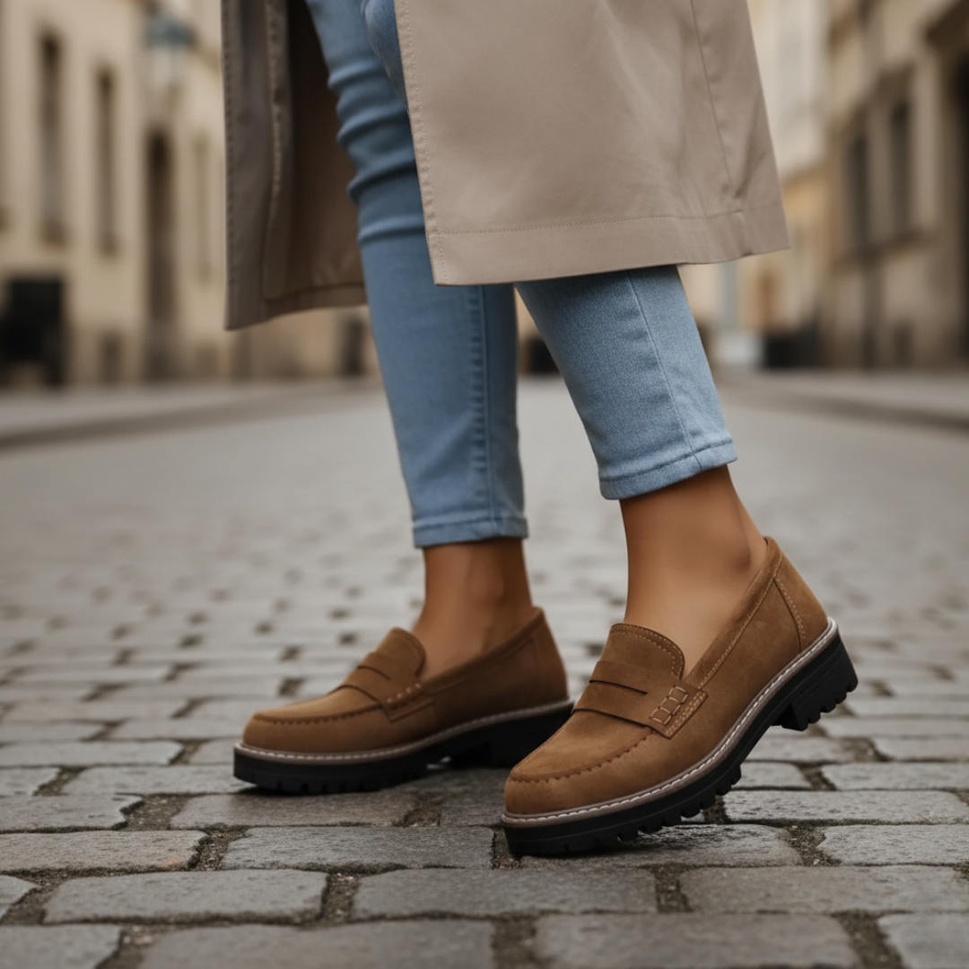 Scarpe Mocassini Donna Suola Spessa Materiale Comodo