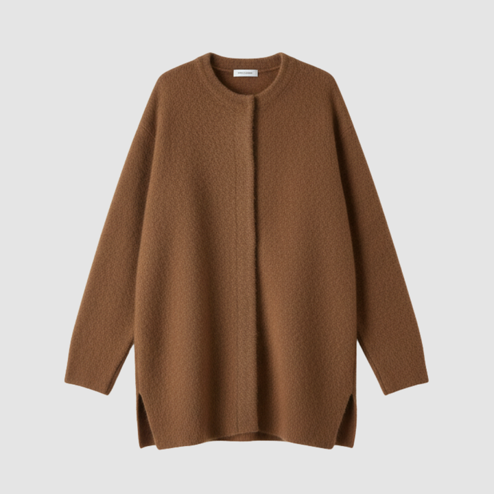 Cardigan lungo da donna in maglia