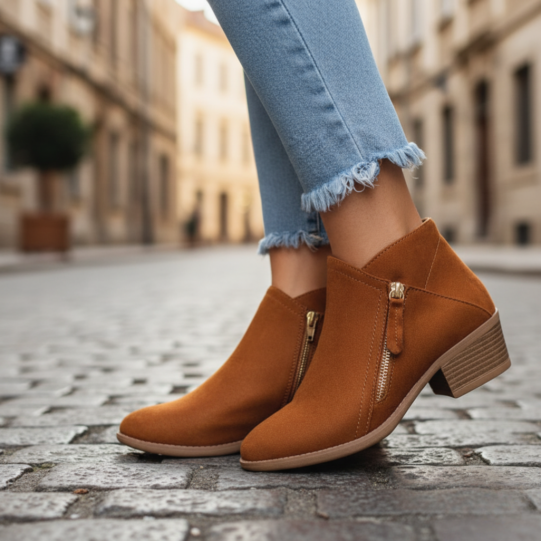 Stivaletti Donna Con Zip Tacco Comodo
