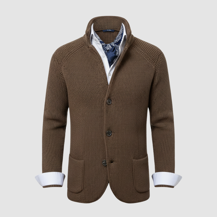 Cappotto da uomo doppiopetto con collo alto