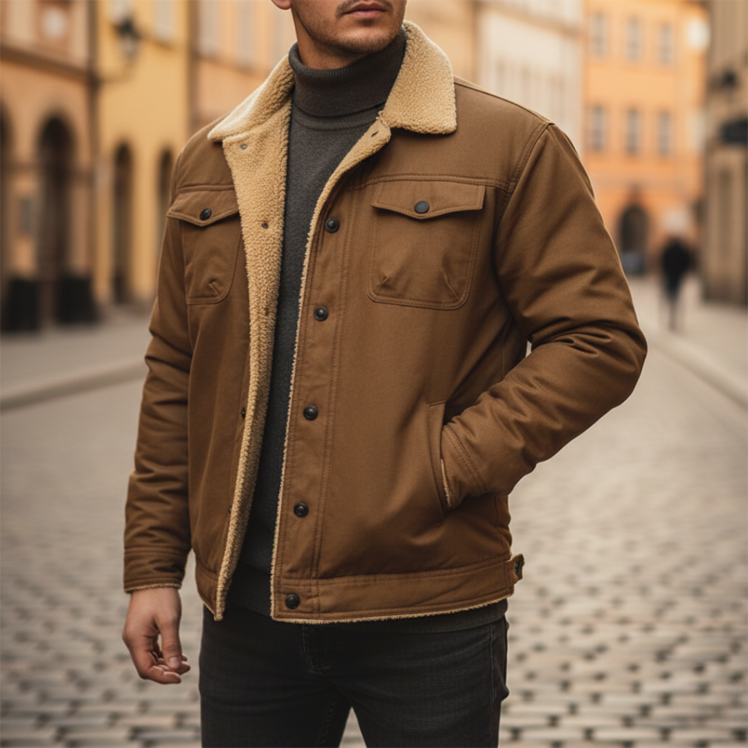 Giacca Uomo Invernale In Tessuto Con Pelliccia Interna