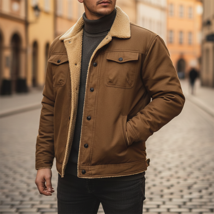 Giacca Uomo Invernale In Tessuto Con Pelliccia Interna