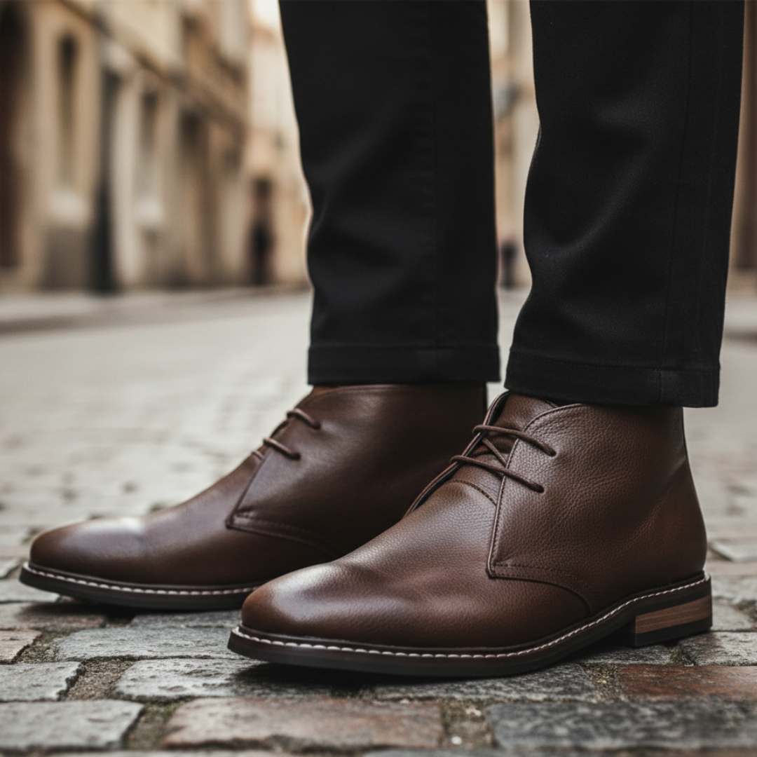 Stivali Uomo Chukka in Pelle Sintetica Casual Elegante