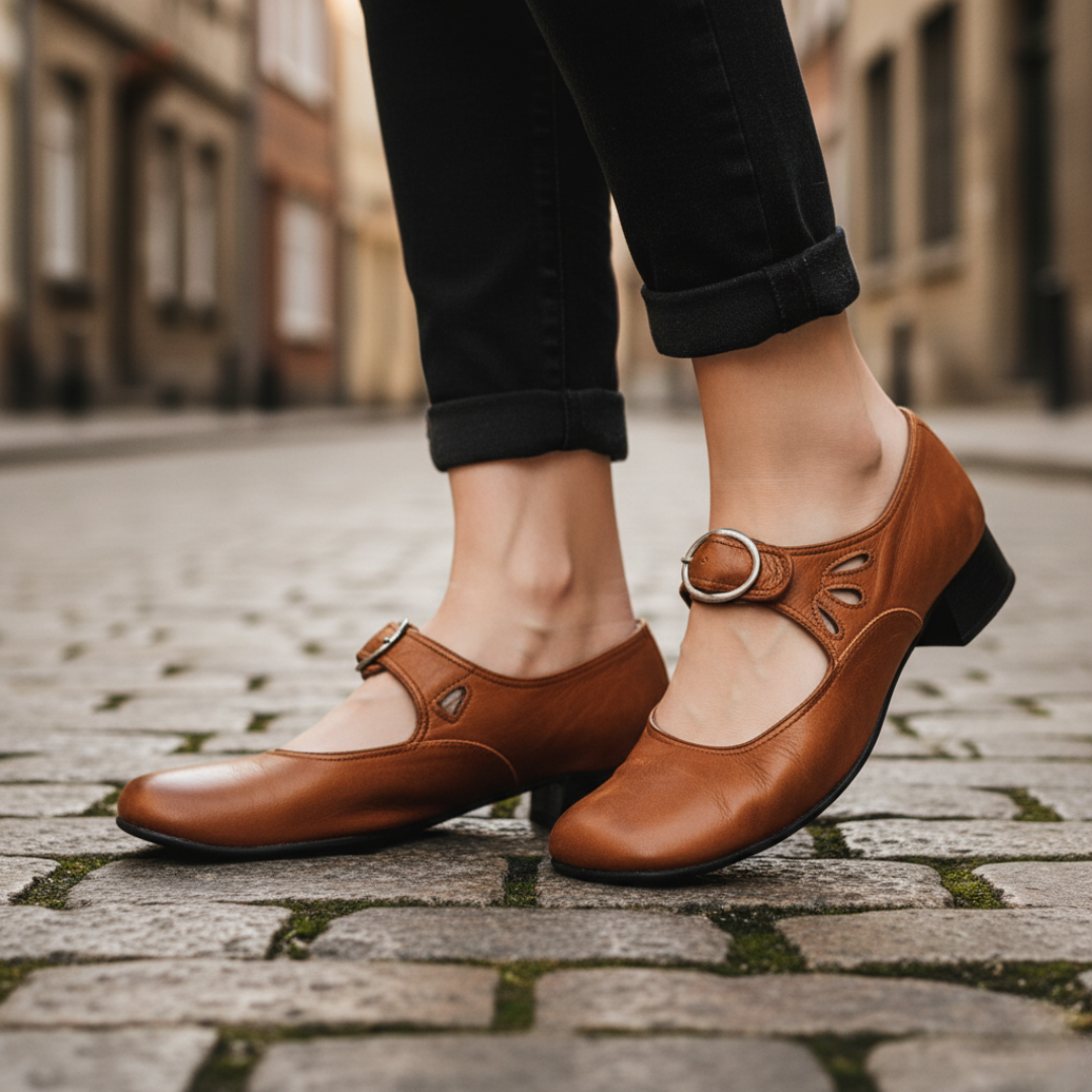 Scarpe Donna con Tacco e Cintura in Ecopelle