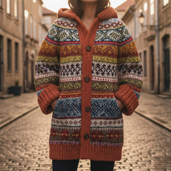 Giacca Corto Donna in Materiale Misto con Collo Revers e Bottoni