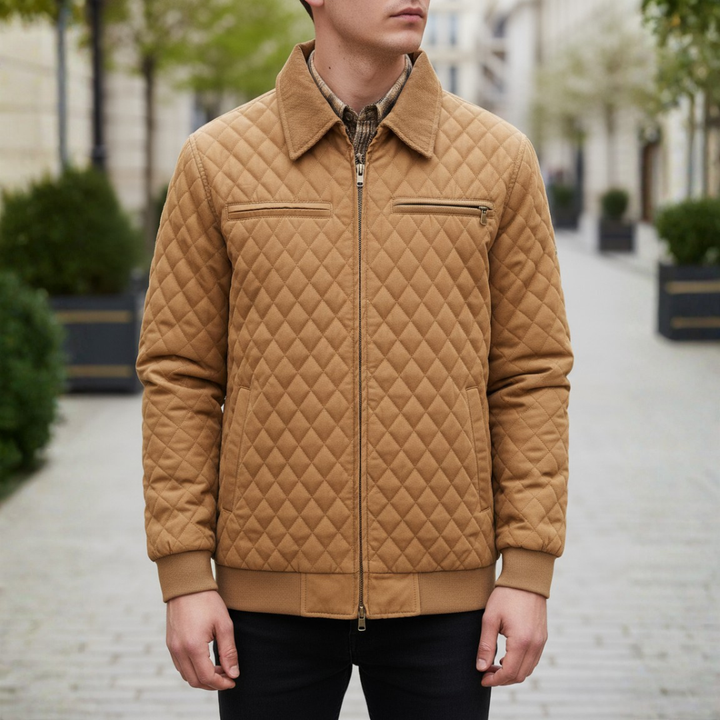 Quiltet Herrejakke i Stof