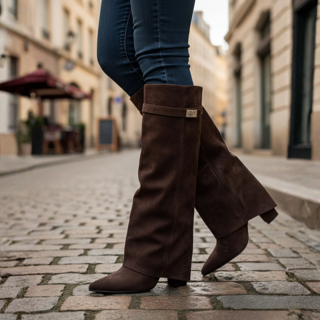 Stivali Donna con Tacco Quadrato e Punta a Stiletto