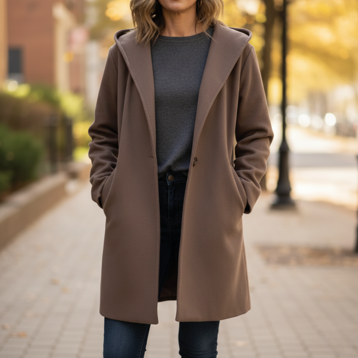 Giacca Donna con Cappuccio in Tessuto Resistente