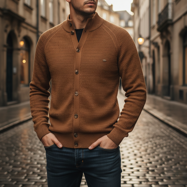 Cardigan Uomo in Filato Morbido con Bottoni