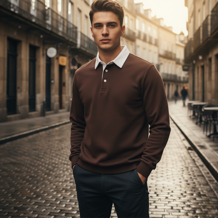 Felpa Uomo Polo Tessuto Morbido